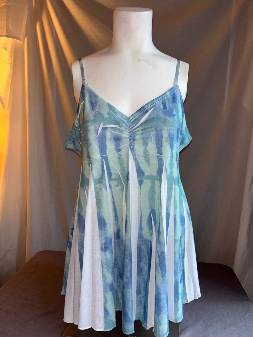 Mudd Blue and Green Tie-Dye babydoll tanktop